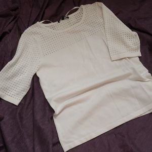 Perforated Knit Sweater Top